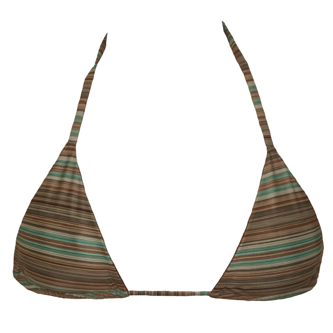 Messina Bikini Top | Green Stripe